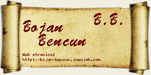 Bojan Bencun vizit kartica